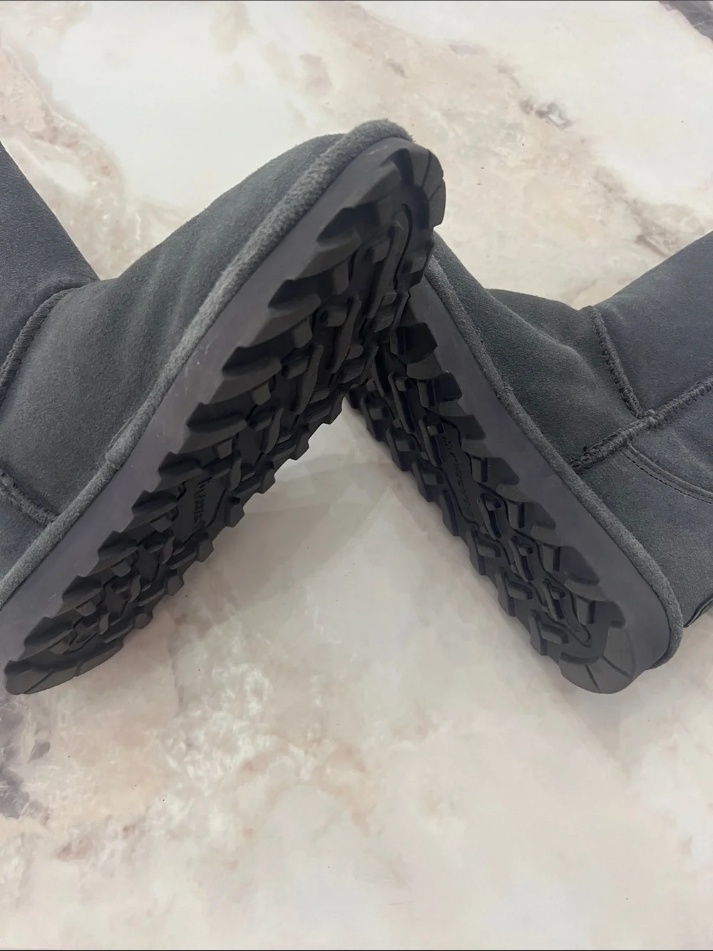 BearPaw Women's Plush Grey Shearling Lined Footwear